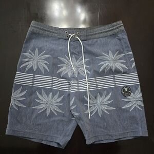 VISSLA Blue Palm Print Men's Shorts